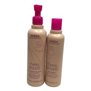 Aveda Cherry Almond -Hand and Body Wash 8.5 oz & Body Lotion 6.7 oz 95% full